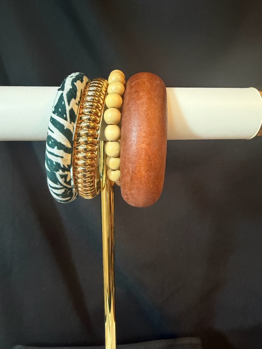 Wood and Bead Multi-Stack Bracelet Set - Neutral Tones